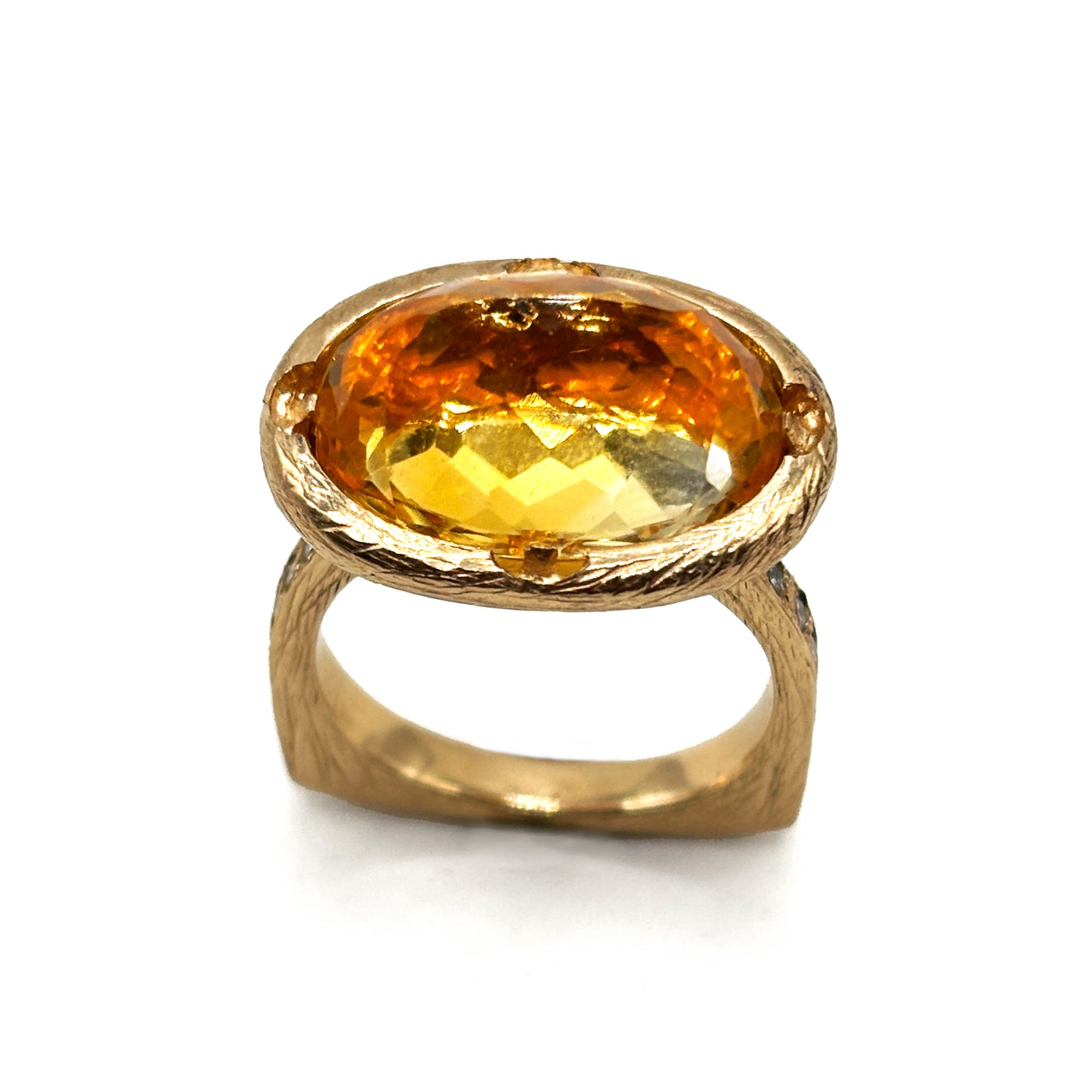 18K Yellow Gold East-West Citrine Ring