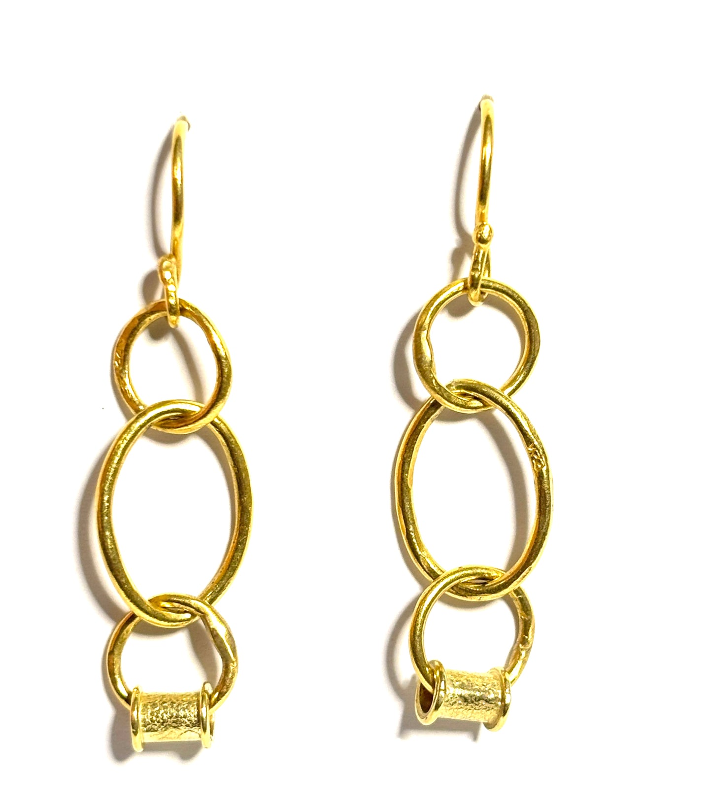 22kt Gold Oval Dangle Earrings