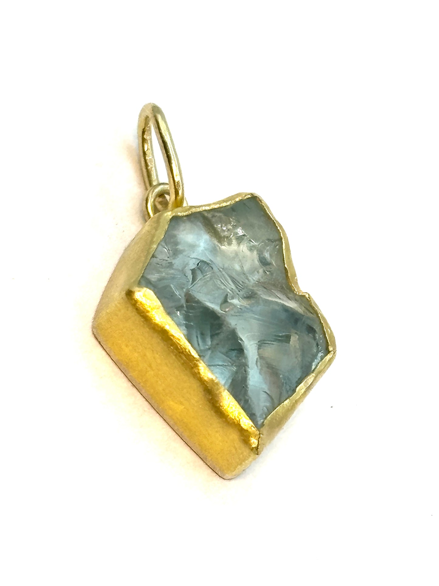 22k/18k Gold Aqua Rough Pendant