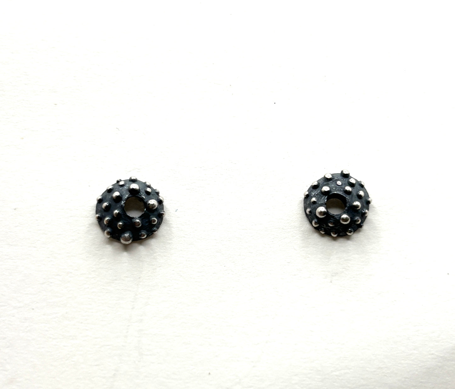 Oxidized Sterling Silver Bumpy Donut Earrings DK26-2615