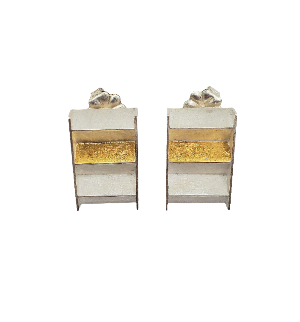 Earrings 'Array Stud' in Sterling Silver/Gold