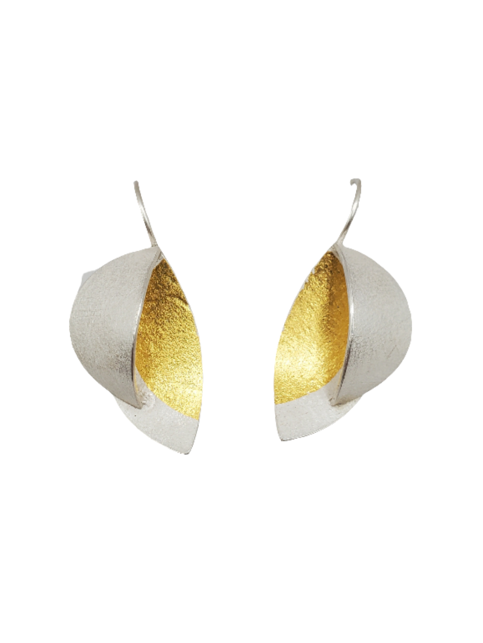 Earrings 'Small Navettes' in Silver/Gold