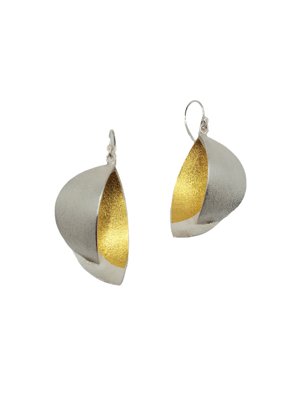 Earrings 'Large Navettes' in Silver/Gold