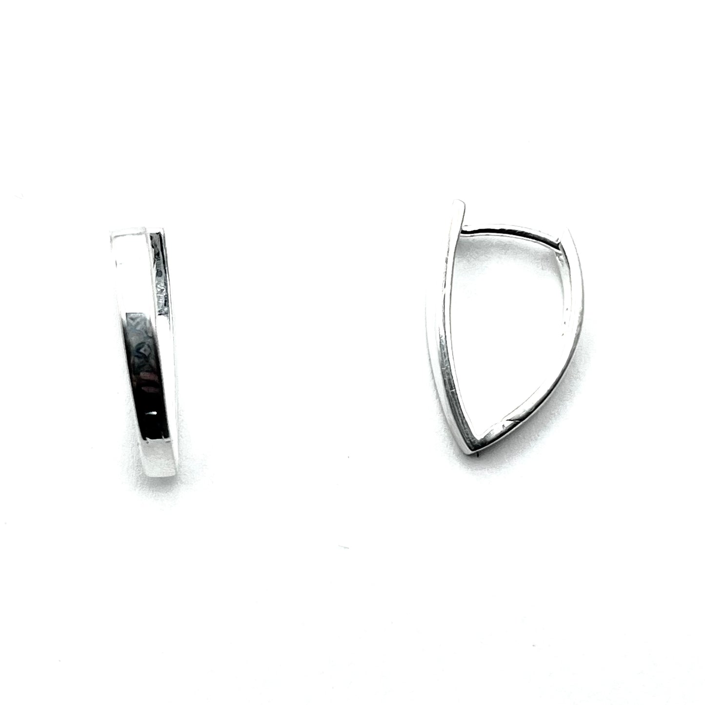Sterling Silver V-Shape Hoop Earrings, C331950, Doris Leidt