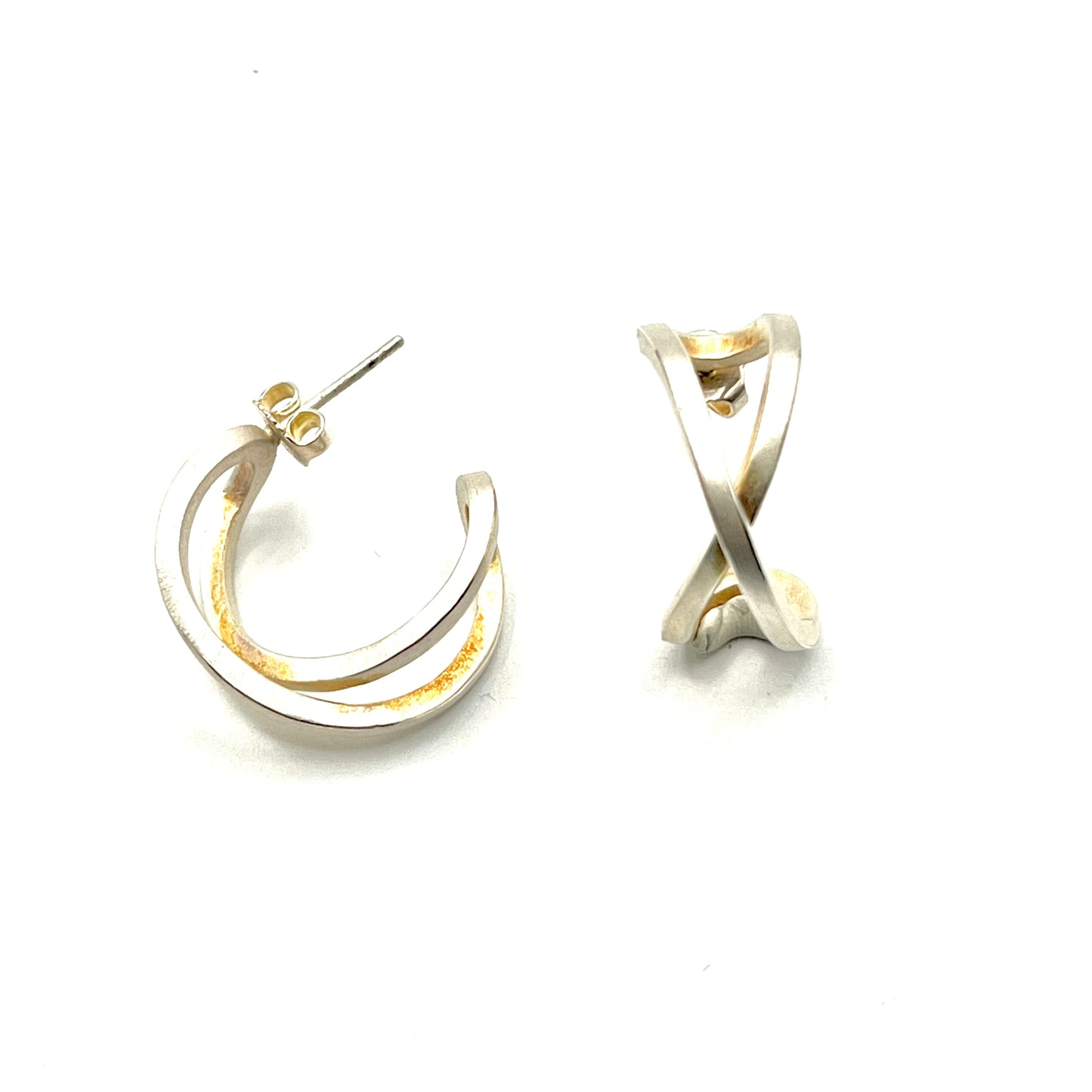 X Twisted Infinity Sterling Silver Earrings, LCO1224, Doris Leidt