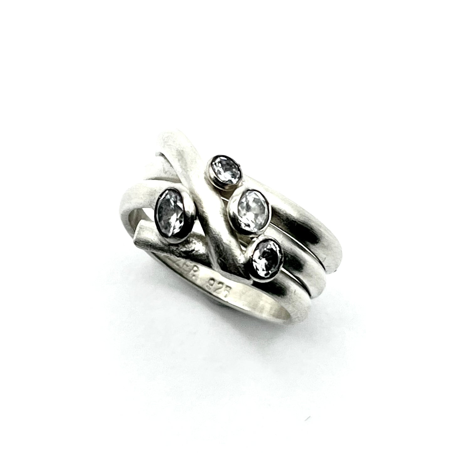 Sterling Silver Bezeled CZ Ring