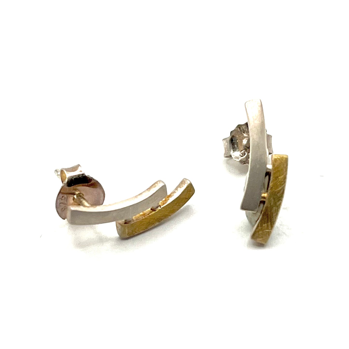 Sterling Silver & 24K Vermeil Stud Earrings, OS205609, Doris Leidt