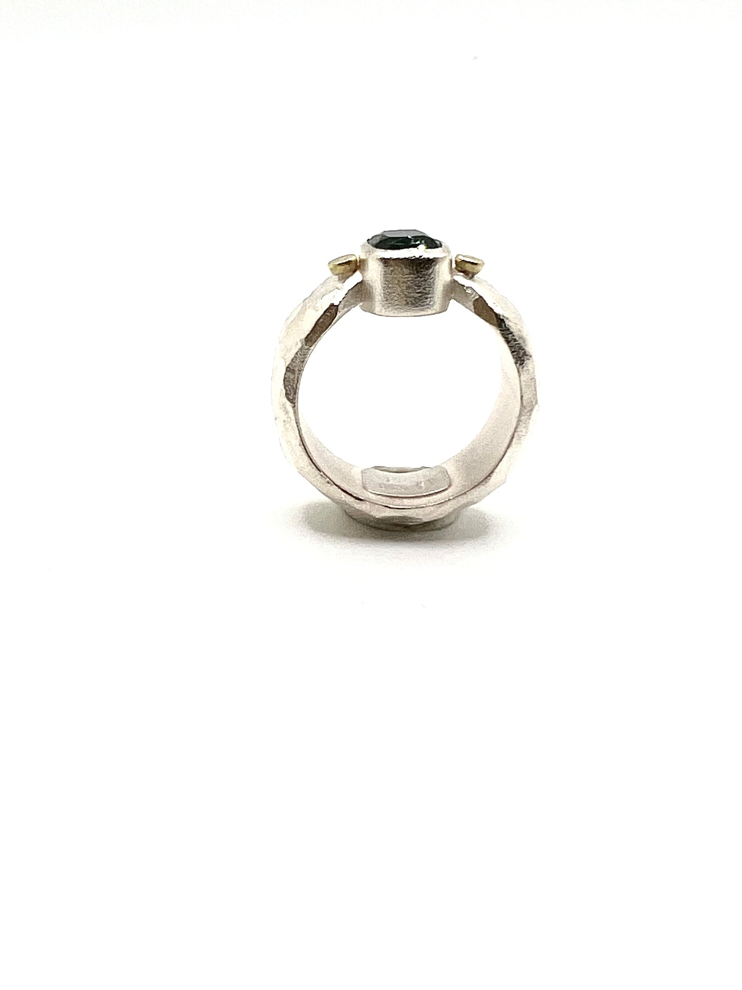 Bowtie Ring, Sterling Silver, 18kt Gold, Tourmaline