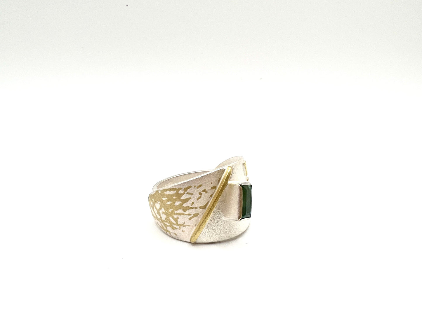Aerial View Ring ,Sterling Silver, 18kt Gold, Tourmaline