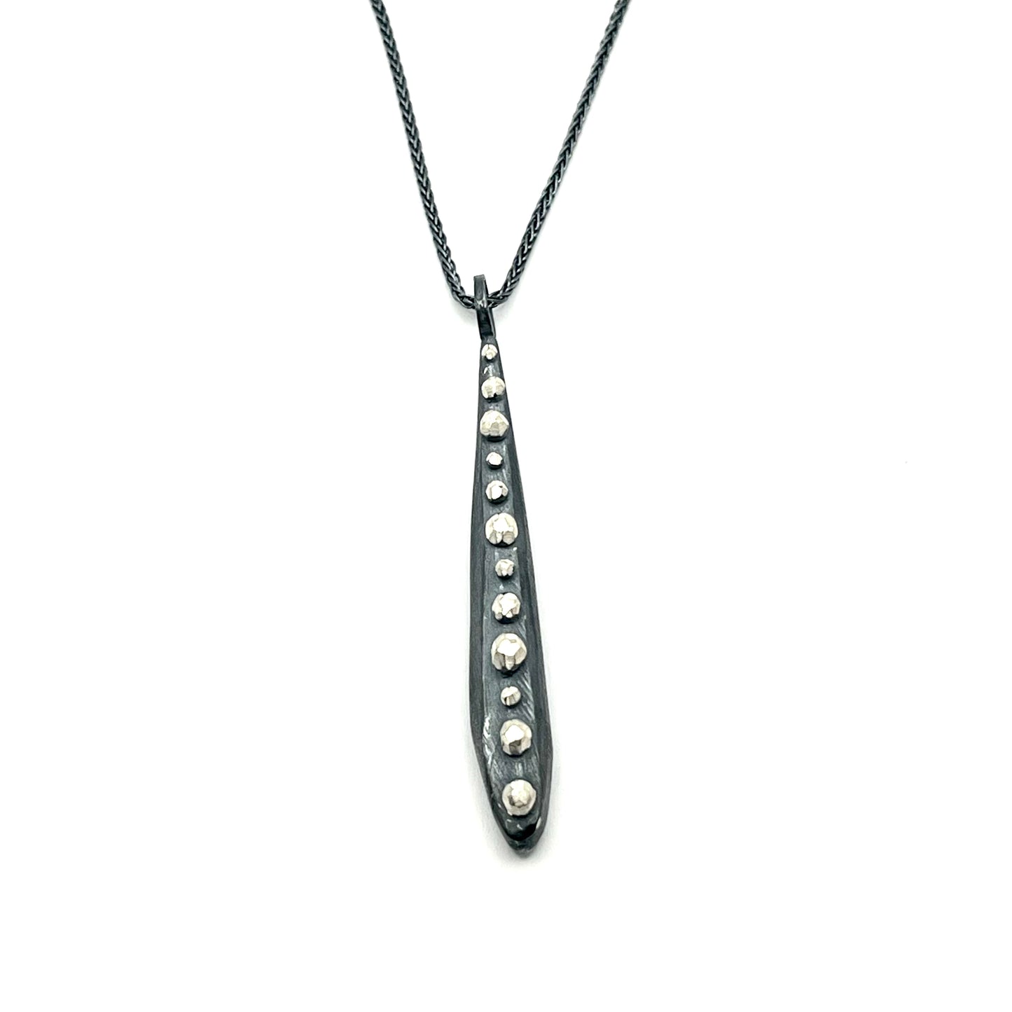 Oxidized Sterling Silver Little Rock Top Line Weight Pendant, DK2504, Dahlia Kanner