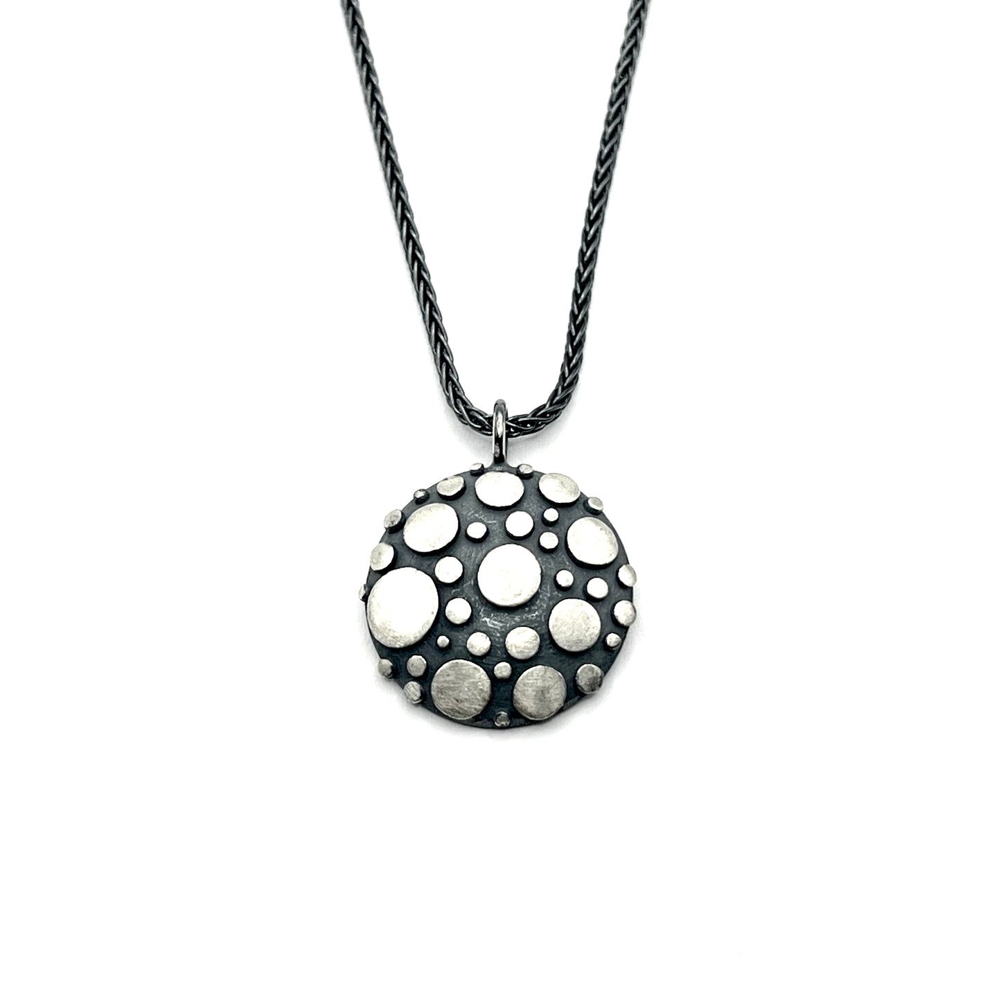 Sterling Silver Disco Small Shield Pendant, DK2505, Dahlia Kanner