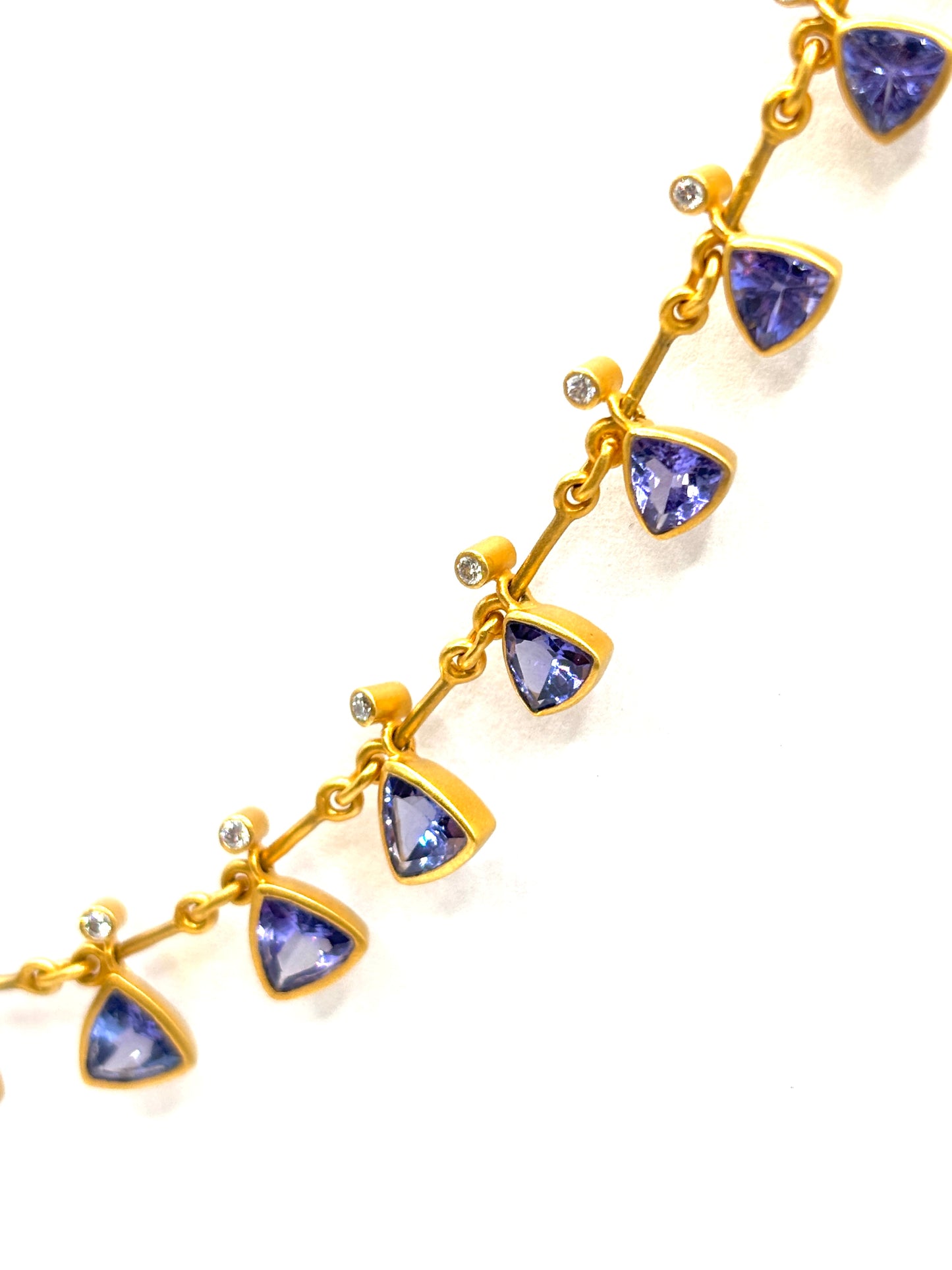 18kt Gold Tanzanite & Diamond Necklace