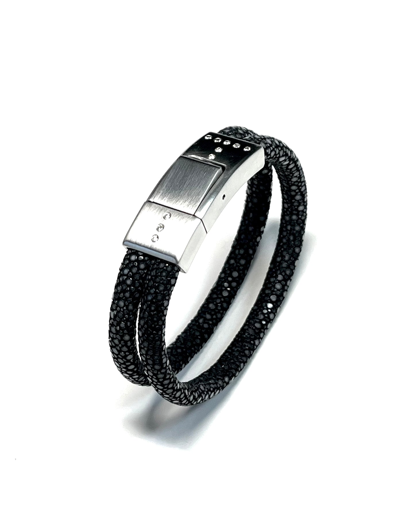 Stainless Steel Stingray Bracelet with Lab-Grown Diamonds, RB6734, Reba Engel