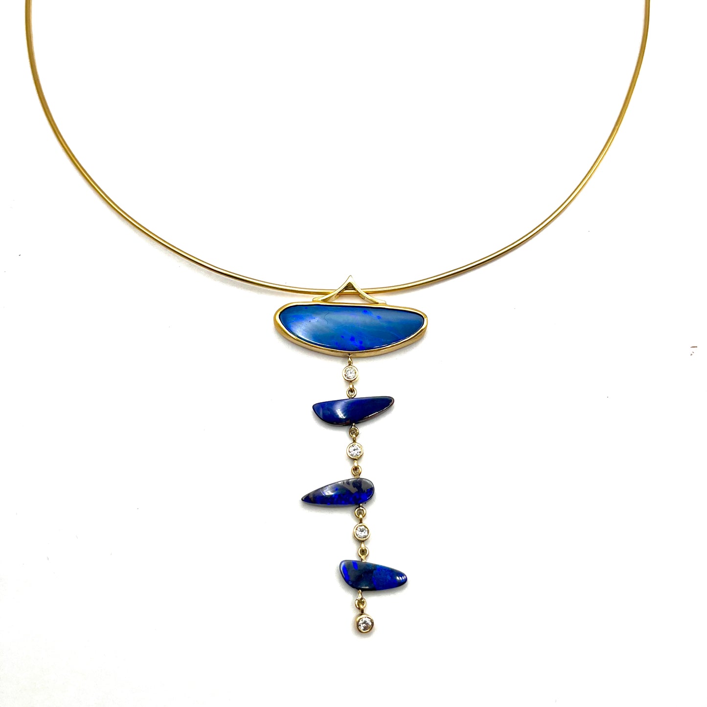 (Pendant Only) 24kt & 18kt Gold Boulder Opal and Diamond , Julie Harris