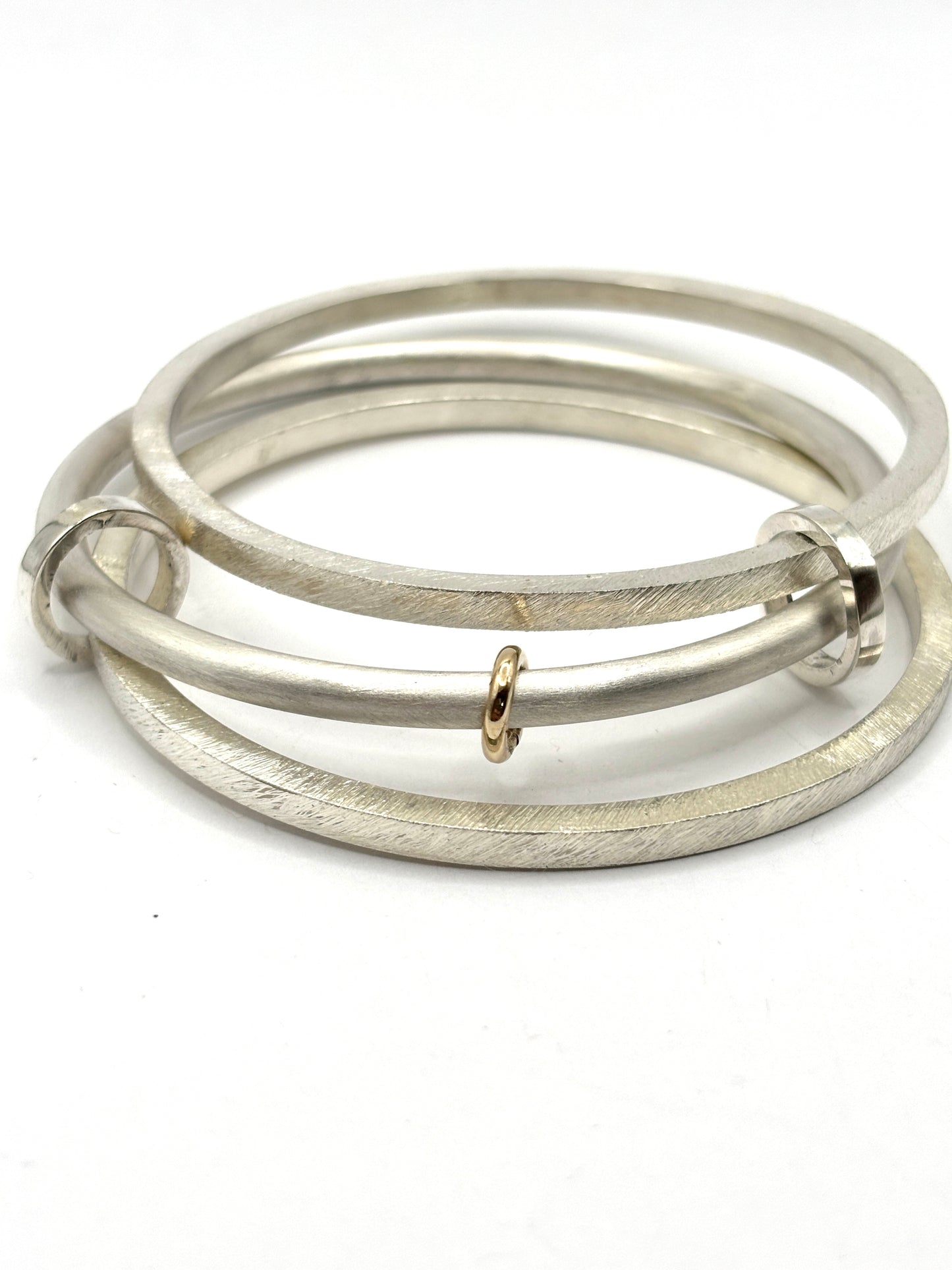 Sterling Silver and 18K Gold Triple Bracelet, Julie Harris