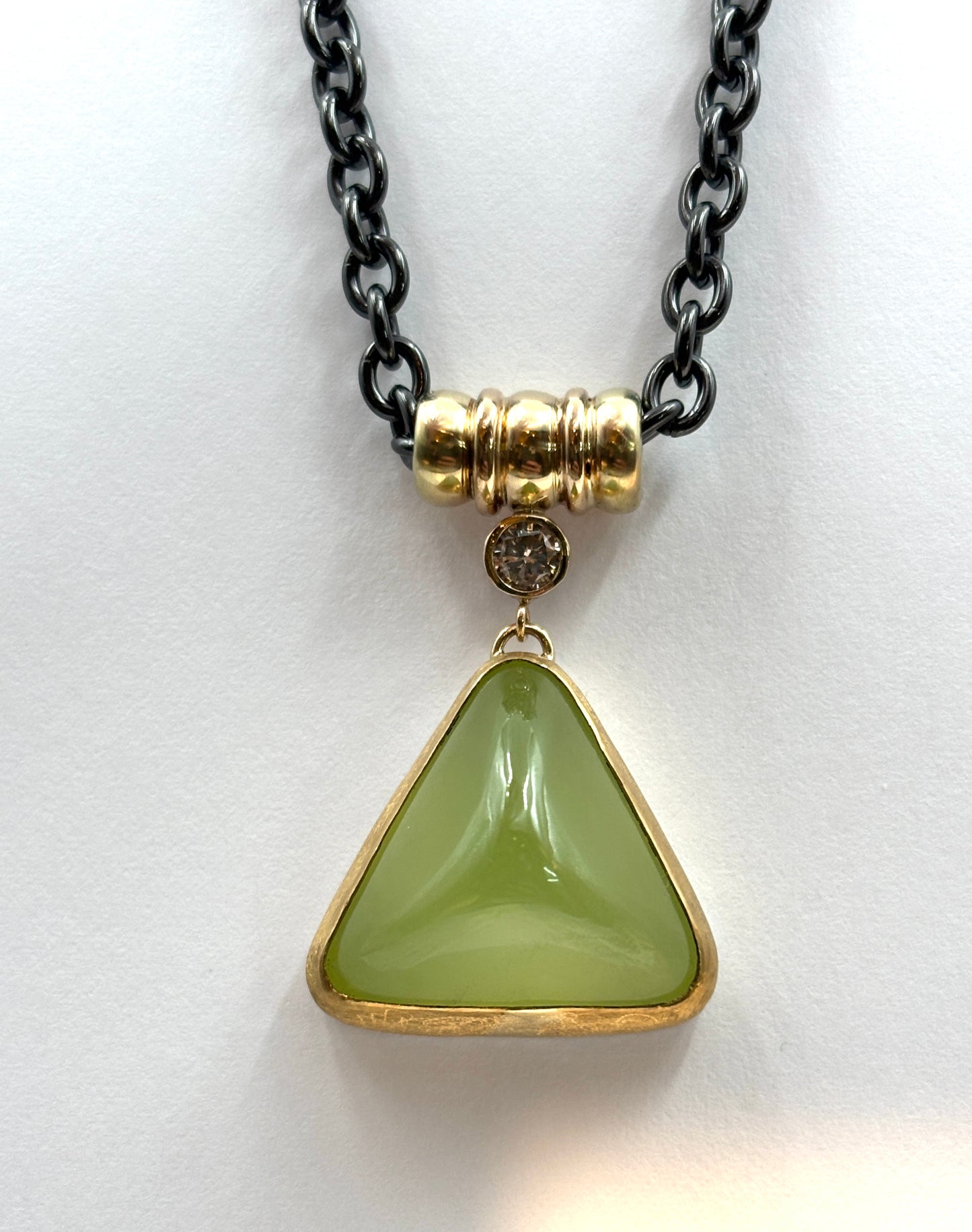 Pendant with 22K Gold Bezel, 18K Gold Accents, and Diamond, Julie Harris