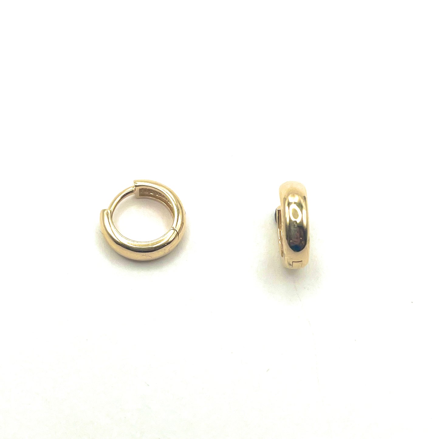14kt Yellow Gold Small Round Hinged Hoop Earrings, DL374, Doris Leidt