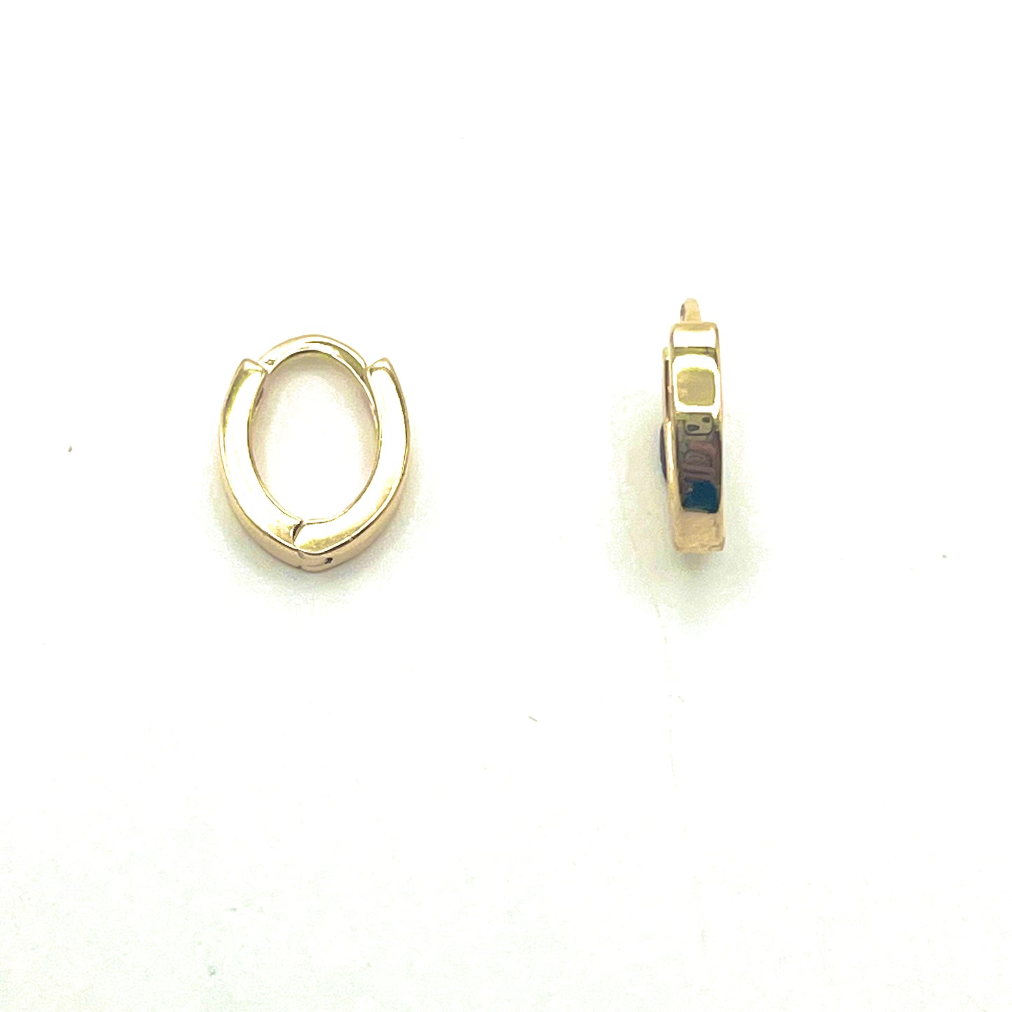 14kt Yellow Gold Small Oval Hinged Hoop Earrings, DL384, Doris Leidt