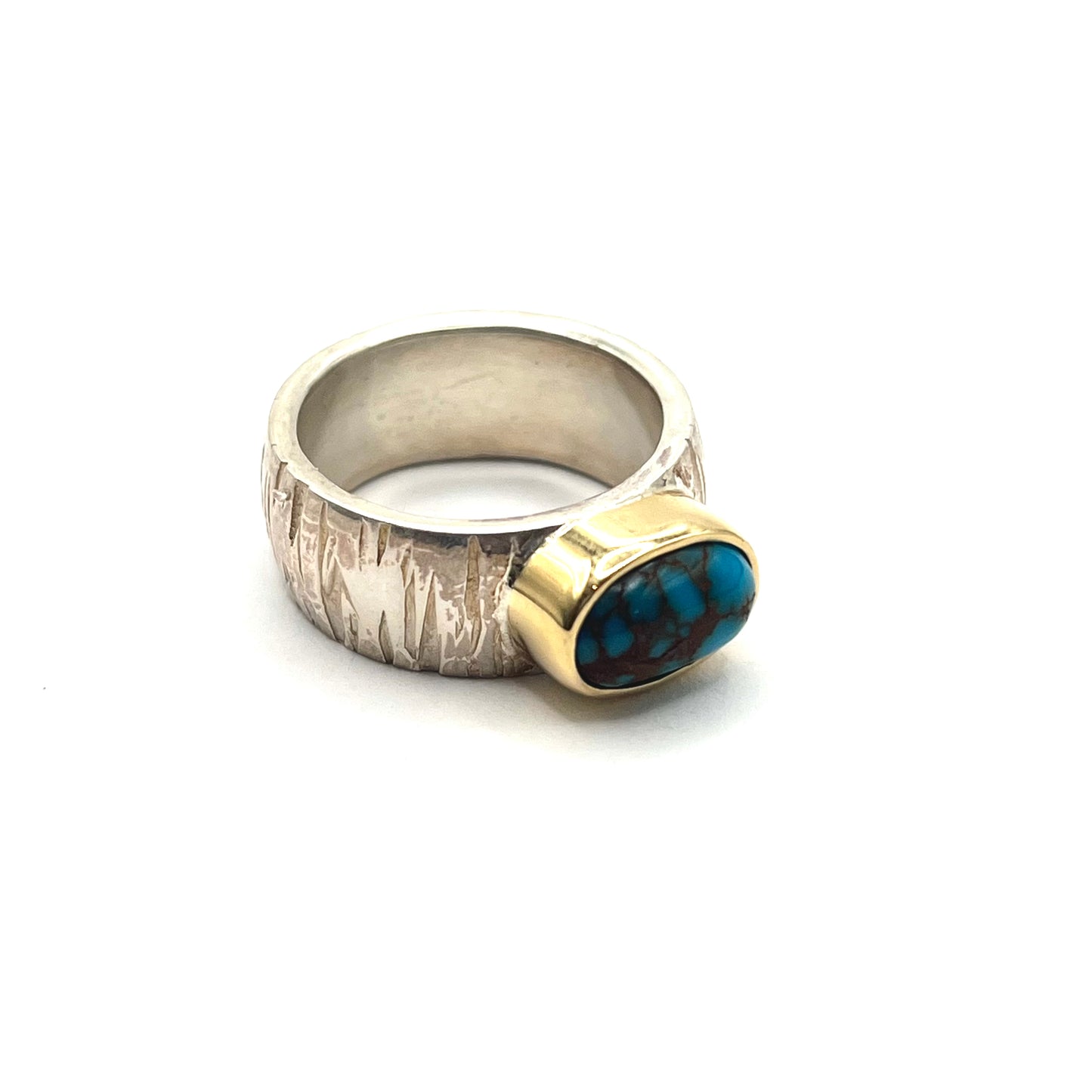 18kt Gold & Sterling Silver Turquoise Ring, CS01, Christopher Shaw