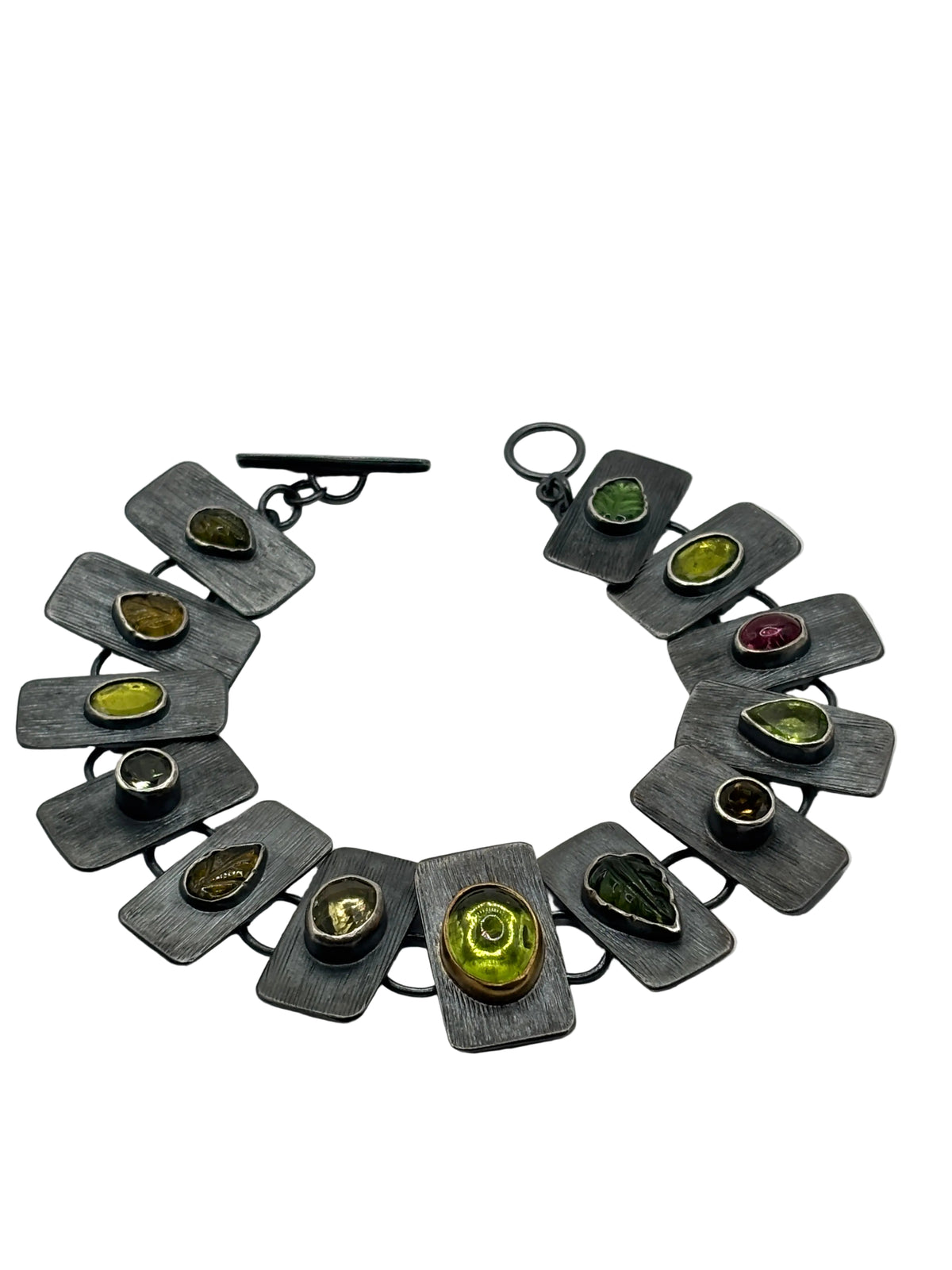 Verdant Link Bracelet in Oxidized Silver And 22 Karat Gold