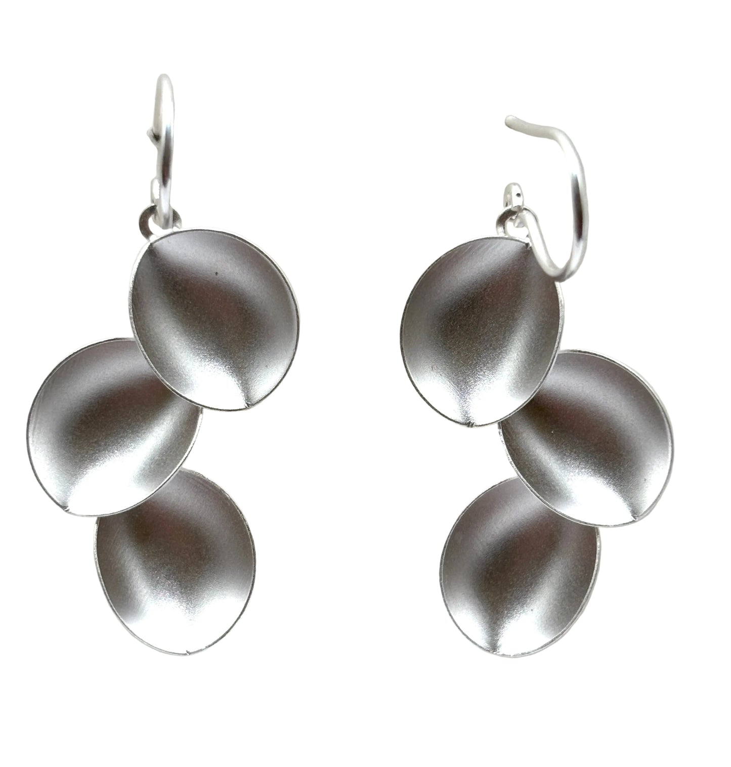 Sterling silver Earring with 3 concave circles By, Kelim KL2615