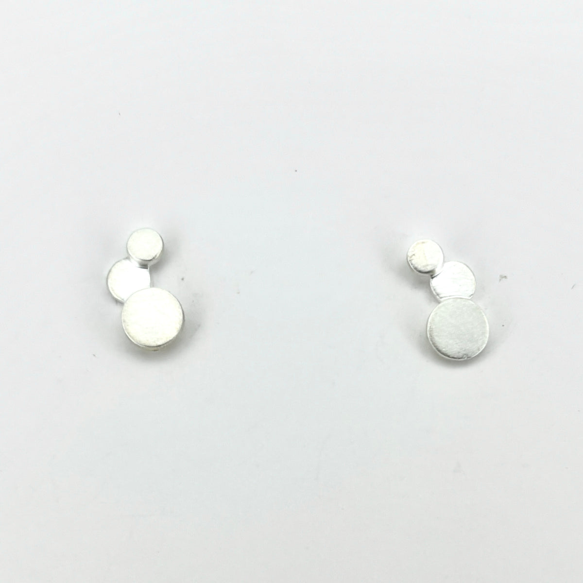 Triple Disc Sterling Silver Stud Earrings, DLOS205627, Doris Leidt
