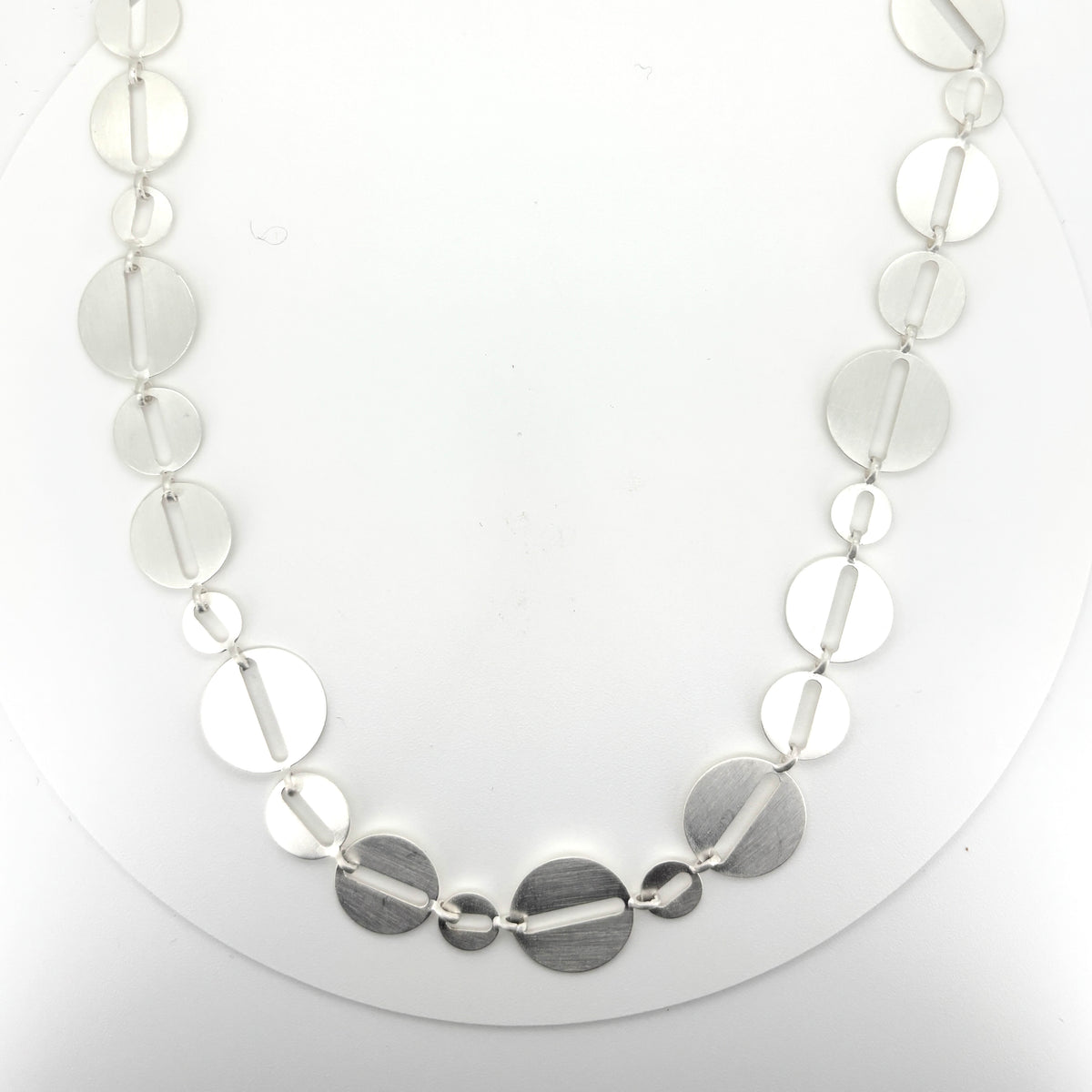 17'' Sterling Silver Disc Necklace, DL956, Doris Leidt