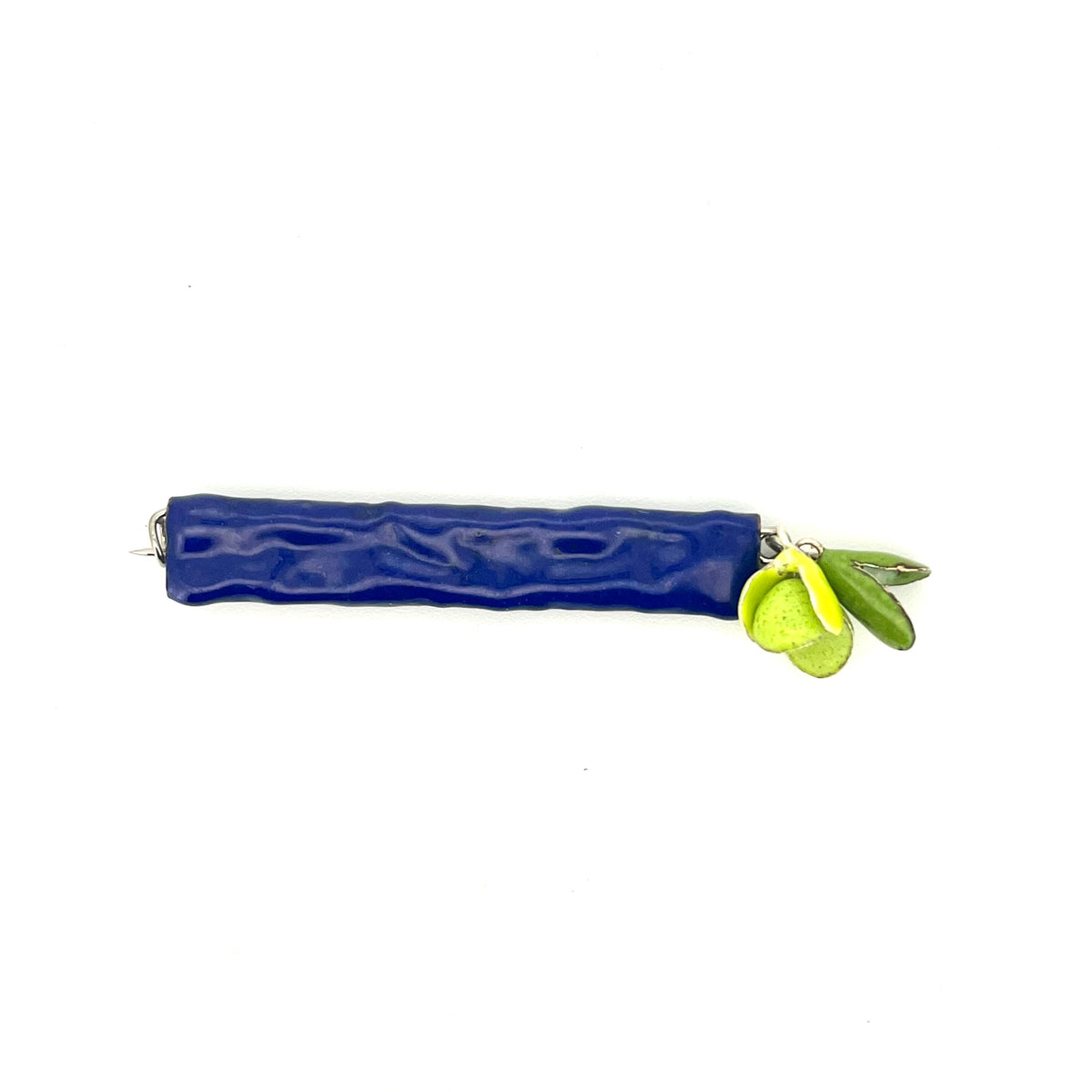 Pin - Copper with light green and blue enamel with dangling elements, KYK0404/26, Kyung Hee Kim