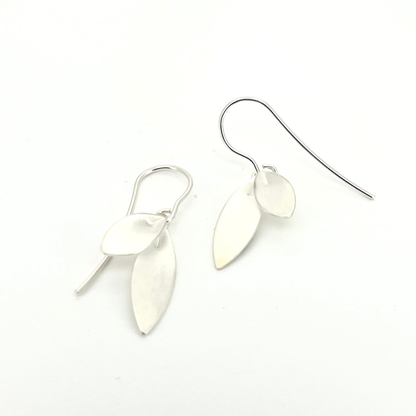 Sterling Silver Double Leaves Earrings, Kelim