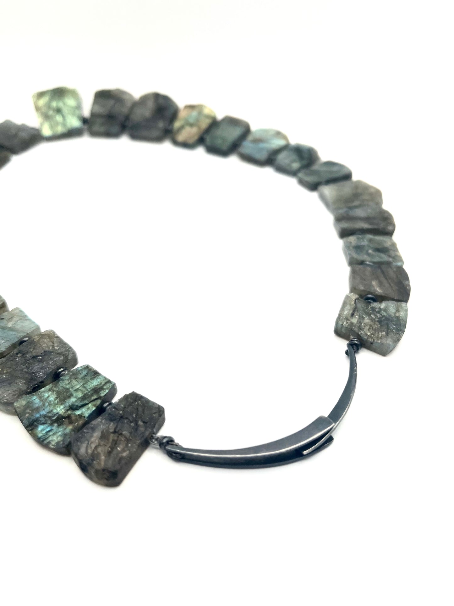 Labradorite Necklace with Oxidized Signature Clasp