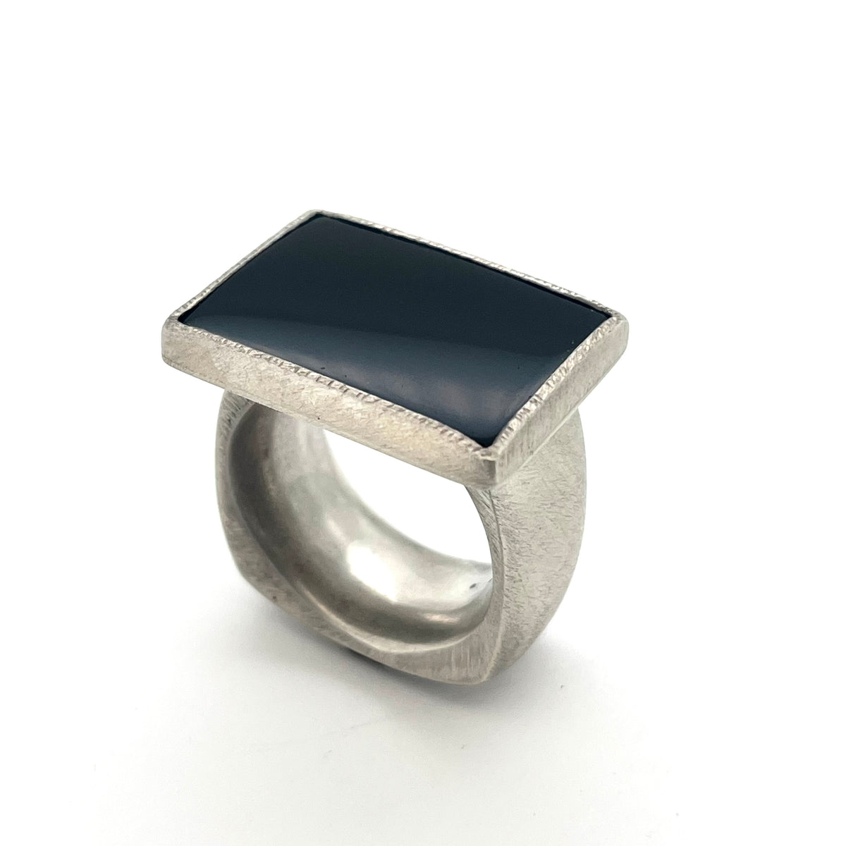 Sterling Silver with Black Onyx Men’s Ring, JHO122, Julie Harris