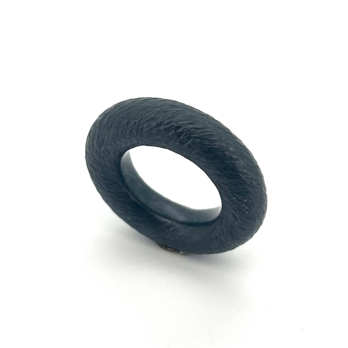 Oxidized Sterling Silver Donut Ring, Size 5