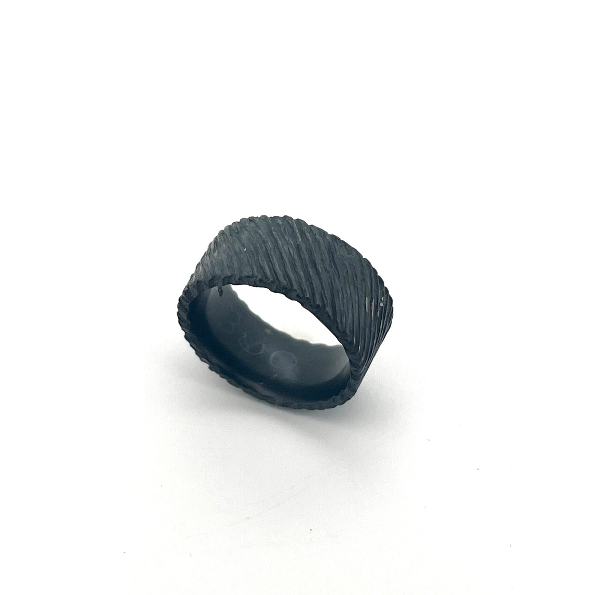 Oxidized Textured Sterling Silver Band Ring, Size 5.5, Julie Harris