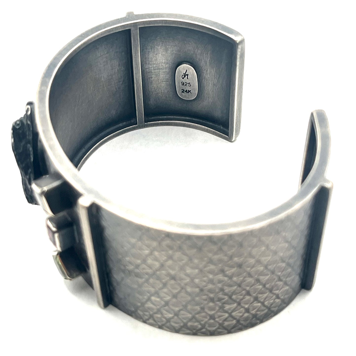 Sterling Silver Tourmalines Conifer Cuff Bracelets, LM0068, Lisa Mueller