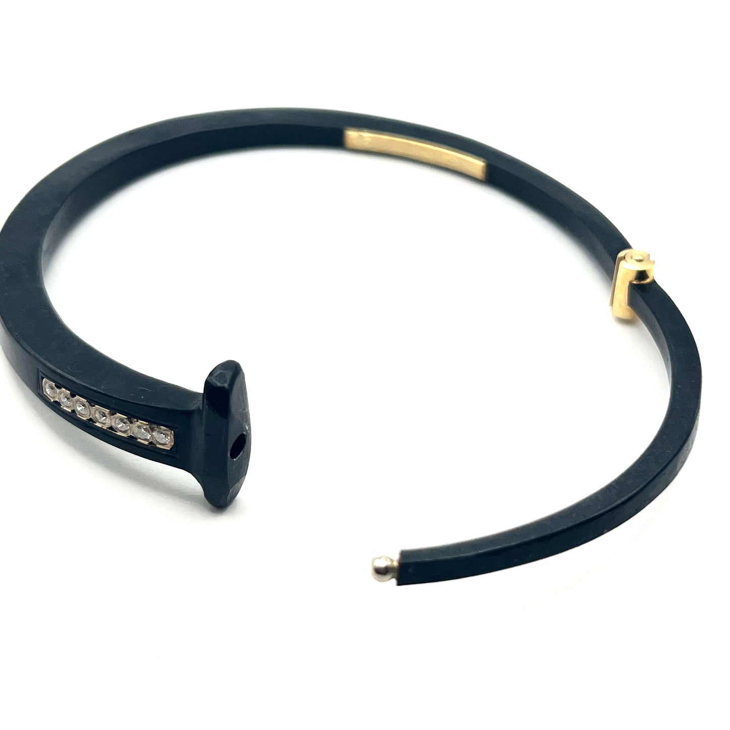 Iron/18kt Gold & Diamond Short Stripe Cuff Bracelet, PF/NB22, Pat Flynn