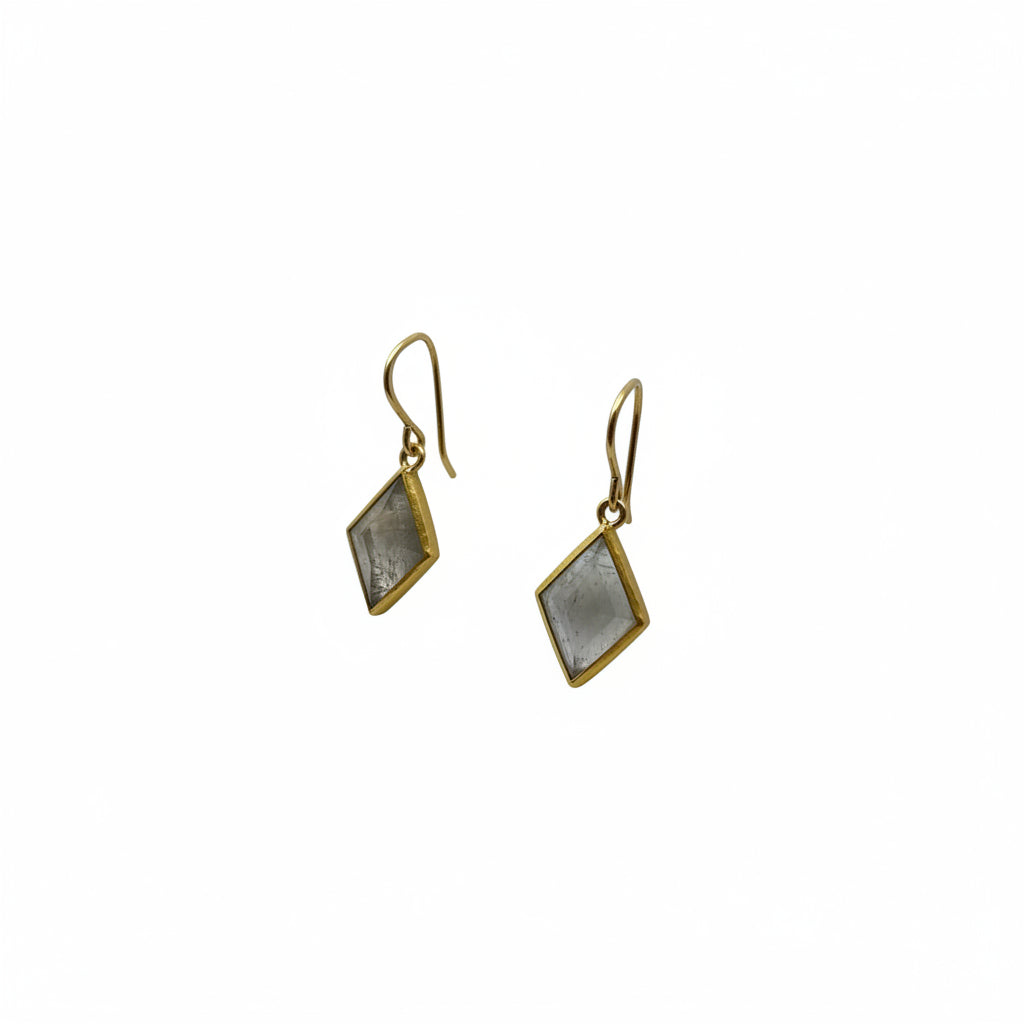 22k & 18k Gold Grey Diamond Lozenge Earrings, SW26210, Sam Woehrmann