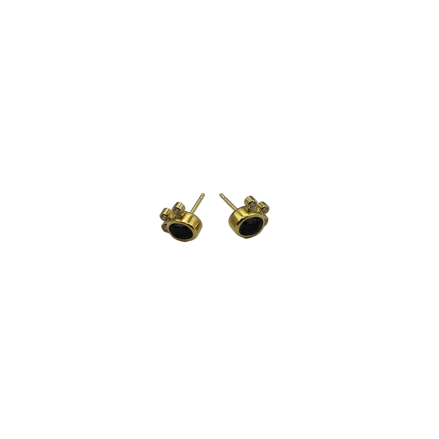 22k & 18k Gold Spinel & Diamond Oval Stud Earrings, SW26213, Sam Woehrmann