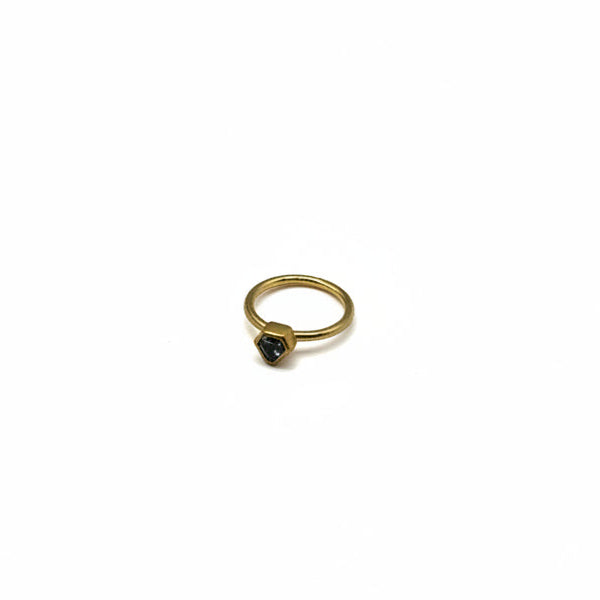 22k & 18k Gold Montana Sapphire Triangle Ring, SW26227, Sam Woehrmann