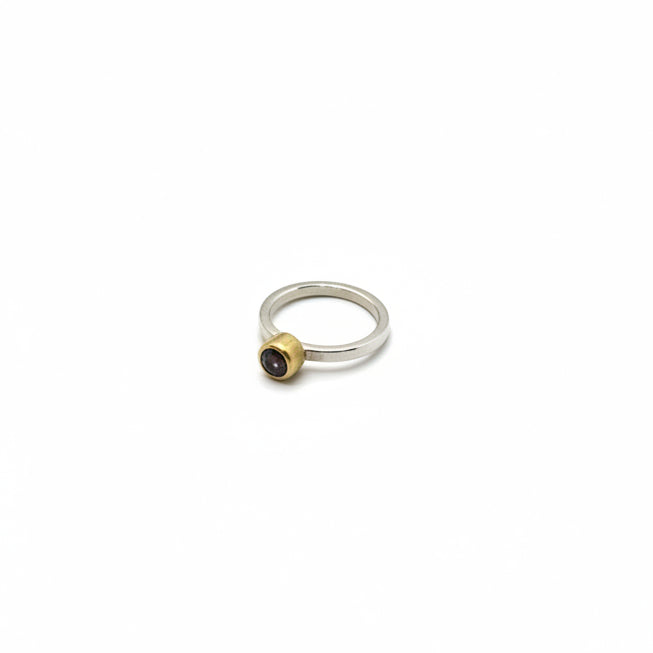 22k Gold & Sterling Silver Lavender Spinel Round Ring, SW26247, Sam Woehrmann