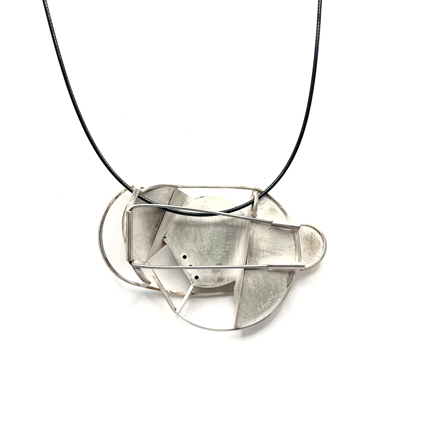 “Sunrise” Brooch/Pendant — Sterling Silver, 24K Gold, and Stainless Steel Pin, YJC0009-SBP24, Yu Jean Choi