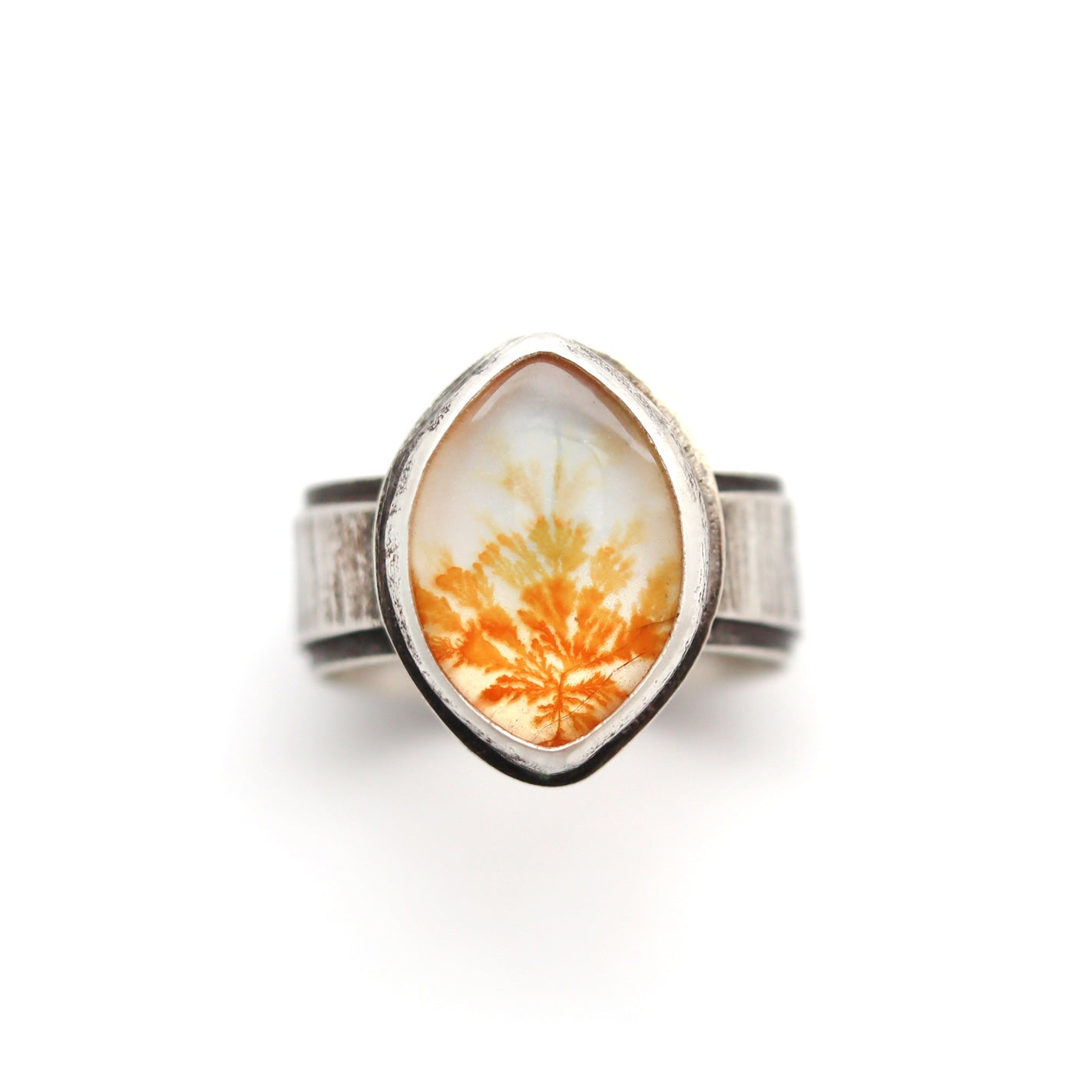 Sterling Silver Ring with Dendritic Agate, Size 8.25, JB254, Jessica Baskett