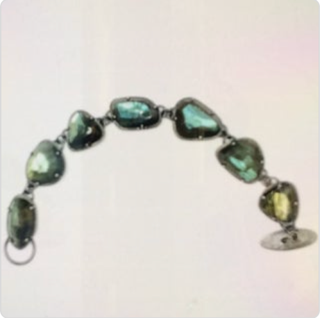 Sterling Silver Prong Set Labradorite Bracelet, HE0309, Heather Guidero