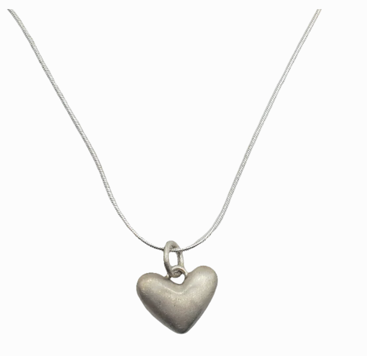 Brushed Silver Heart Pendant, SR32, Sandra Russell