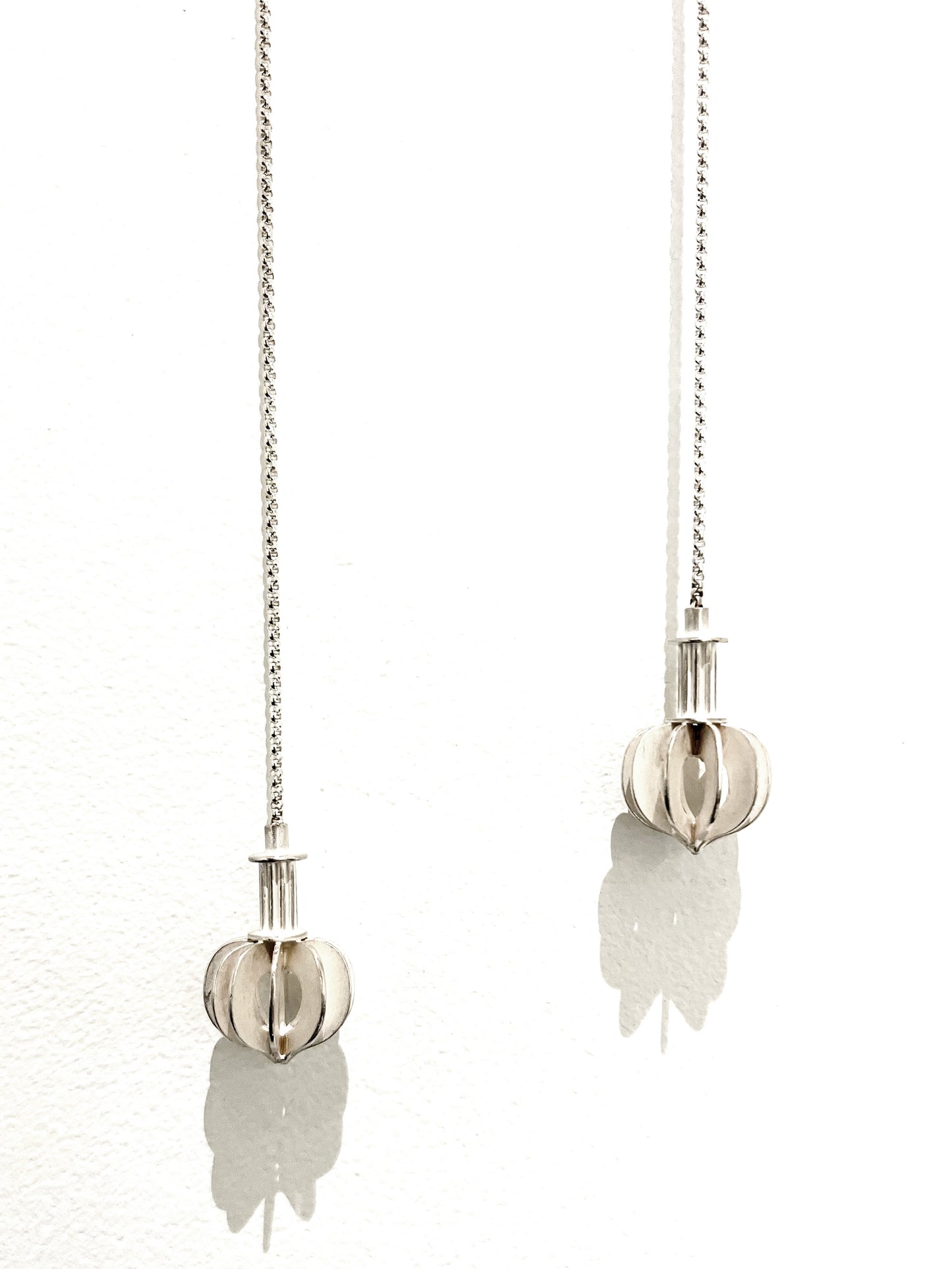 Sterling Silver Double Lantern Wrap Around Necklace, VS009, Vickie Sedman