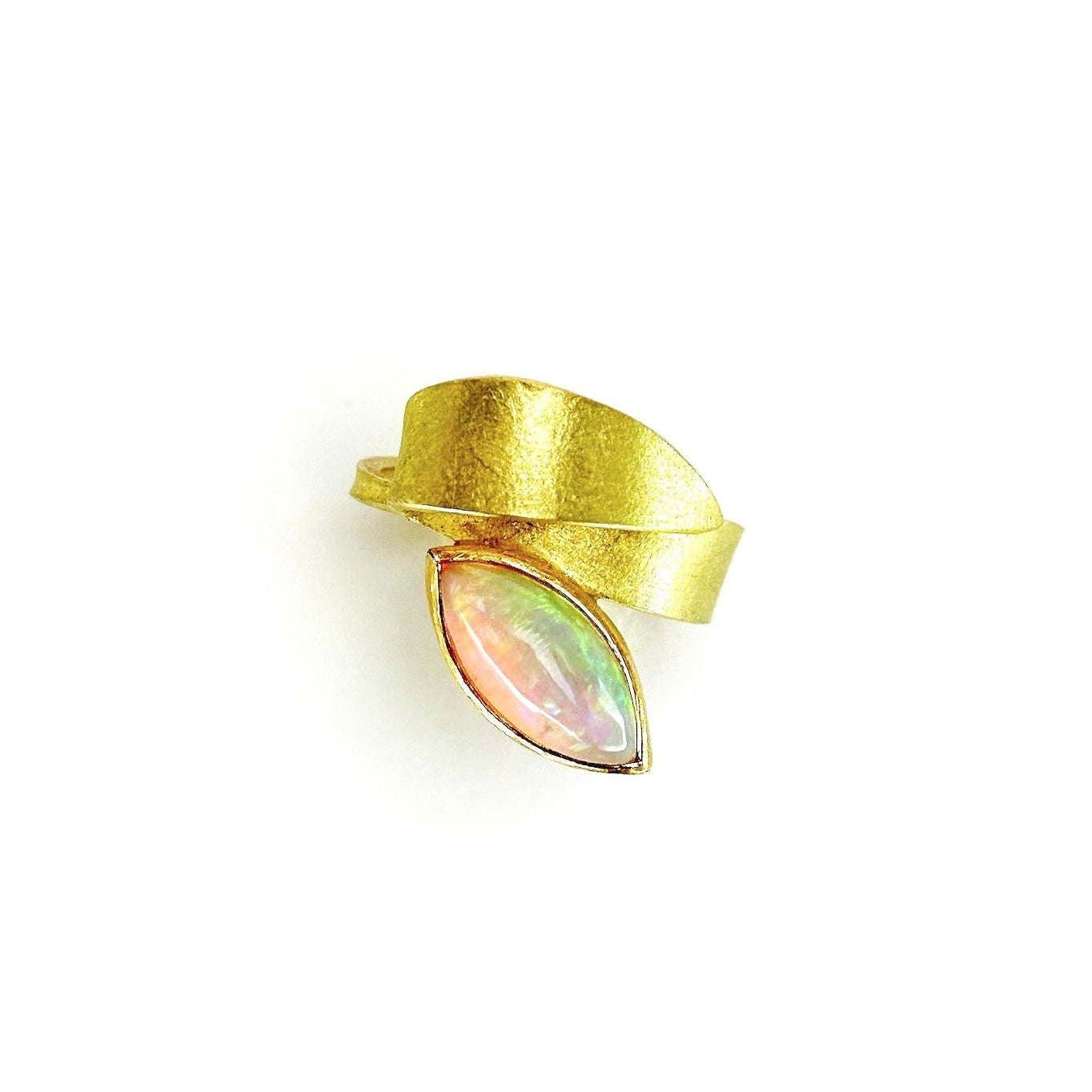 18K & 22K Gold “Wave” Ring with Ethiopian Opal, GOO-R01, Yu Jean Choi