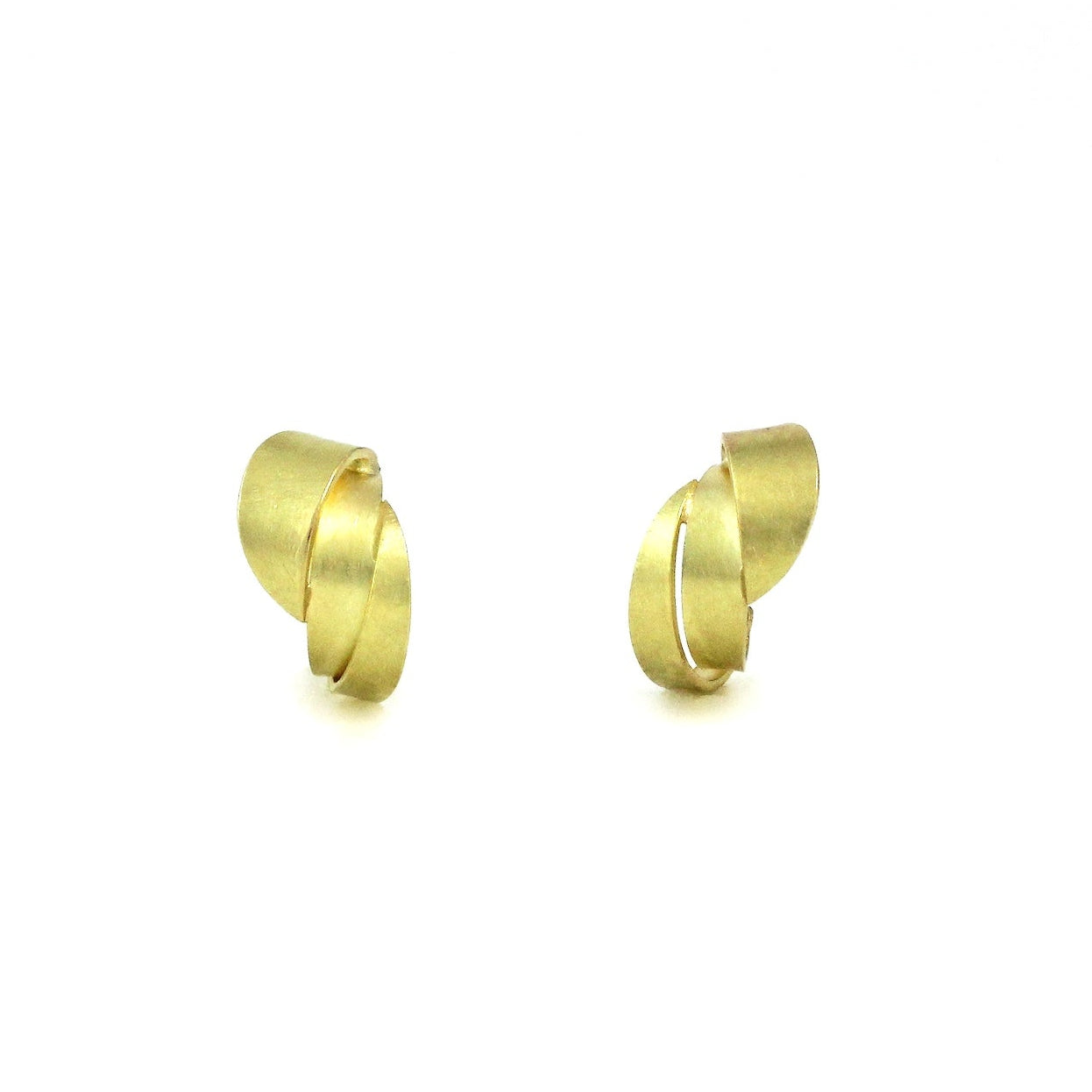 18K Gold Small Wave Post Earrings, GW-SE01, Yu Jean Choi