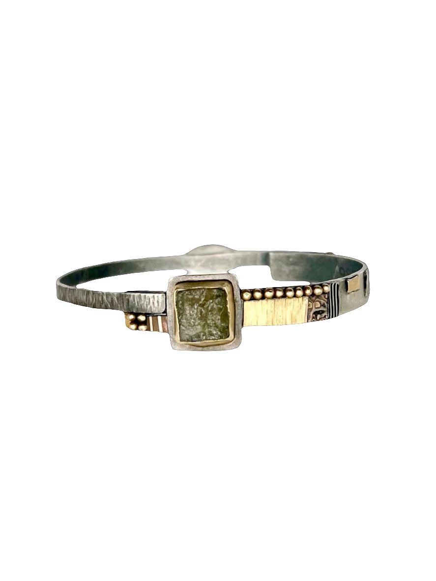 Rough Cut Diamond/Mixed Metal Bracelet, FB0138, Lynda Bahr