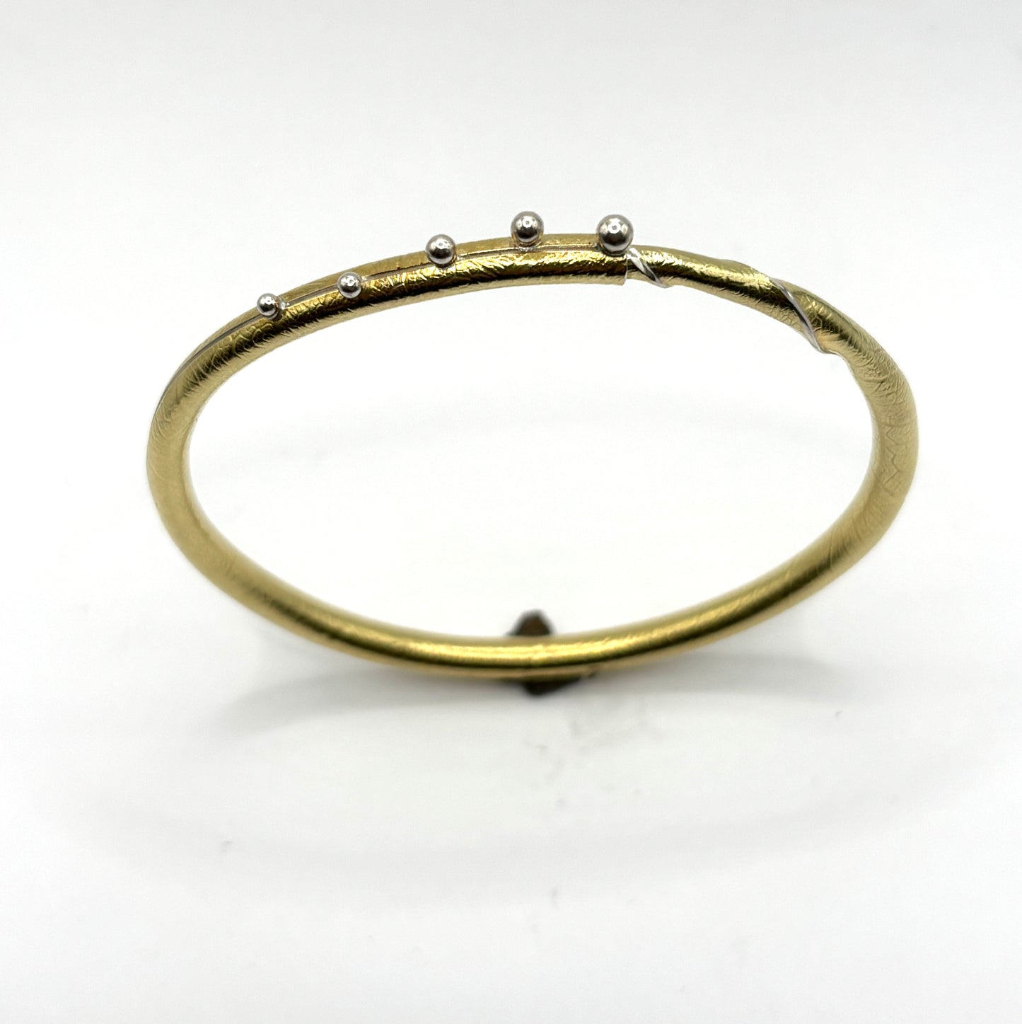 Twig Bracelet Autus Style, with 5 Sterling Silver Balls on Bimetal Bracelet, CM26-B7002