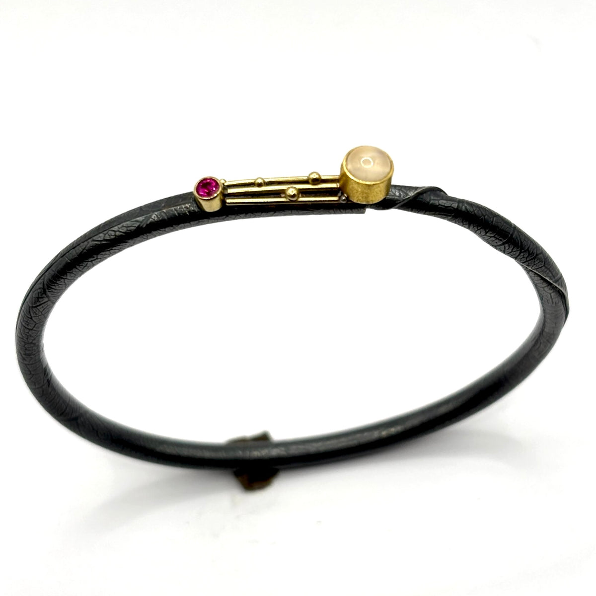 Cat’s Eye Moonstone & Pink Tourmaline 22K Gold Ring, CM2626, Christine MacKellar