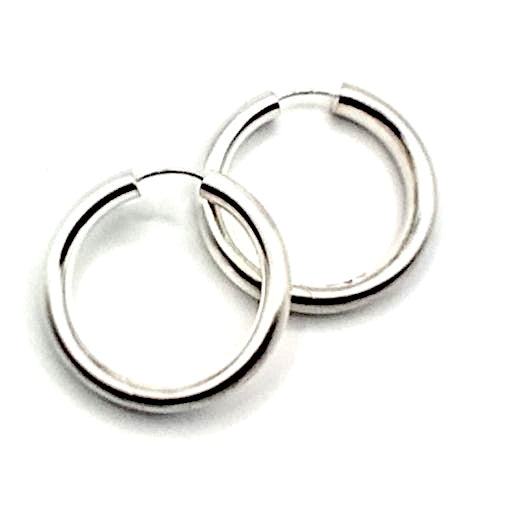 Large Half Round Sterling Silver Hinged Hoop Earrings, C330620/LC01123, Doris Leidt